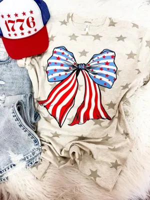 4th of July Star & Bow Tee