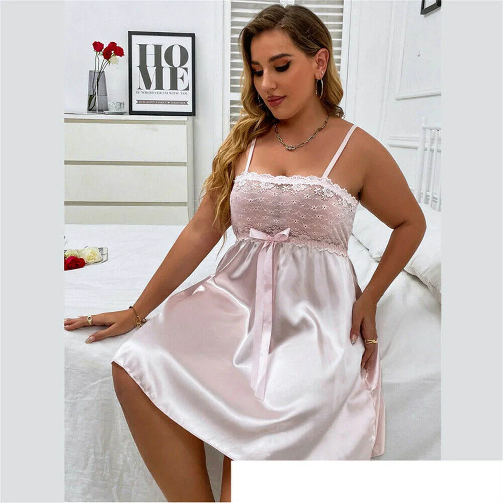 4XL 5XL LACE SILK SATIN PLUS SIZE BABYDOLL