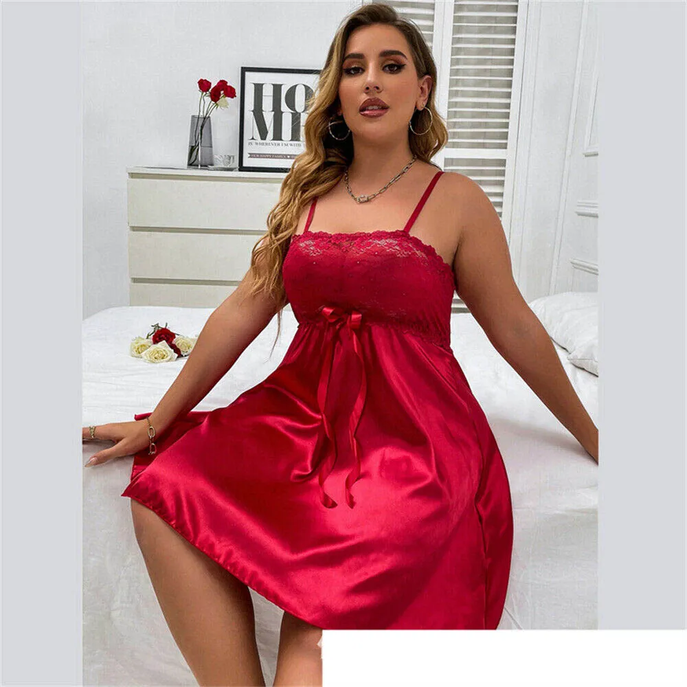 4XL 5XL LACE SILK SATIN PLUS SIZE BABYDOLL