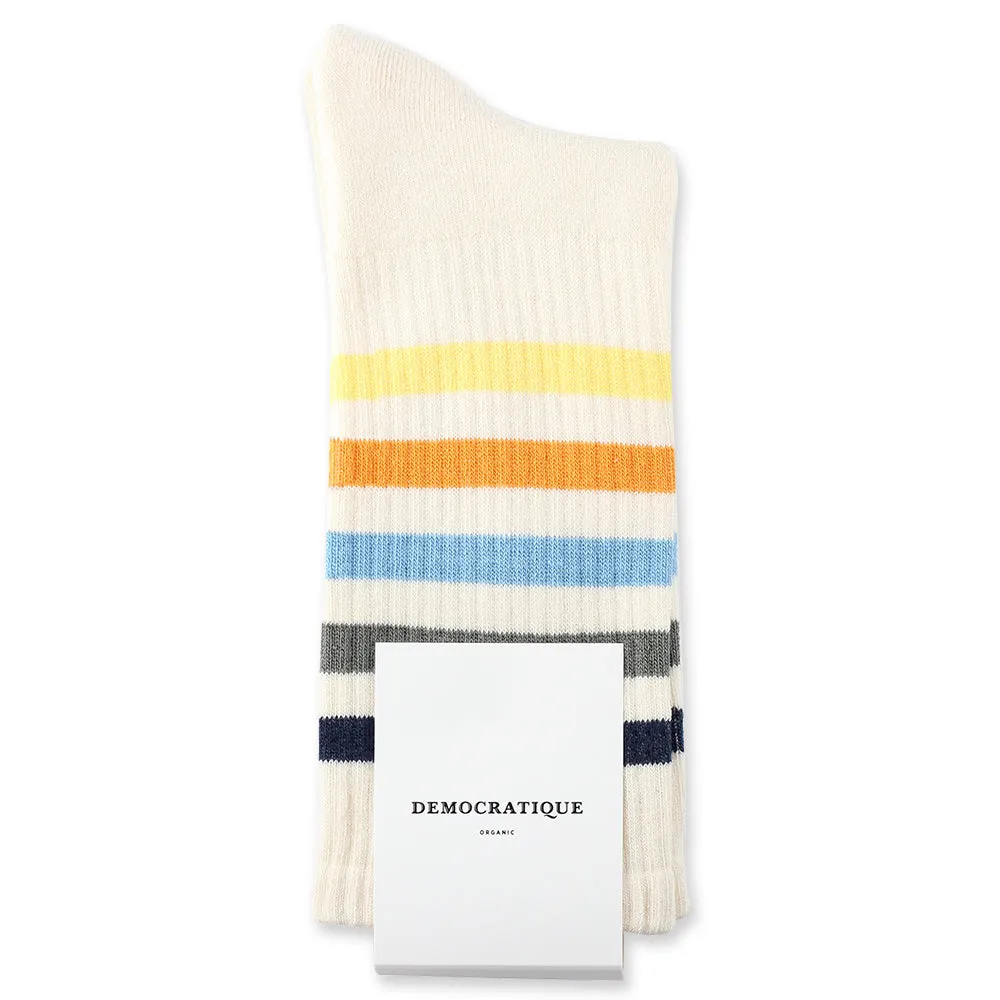 6-pack Athletique Classique Super Stripes Organic Cotton Off White / Shaded Blue / Army / Palm Springs Blue / Soft Orange / Pale Yellow