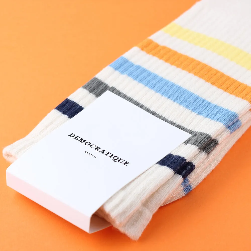 Athletique Classique Super Stripes Organic Cotton Off White / Shaded Blue / Army / Palm Springs Blue / Soft Orange / Pale Yellow