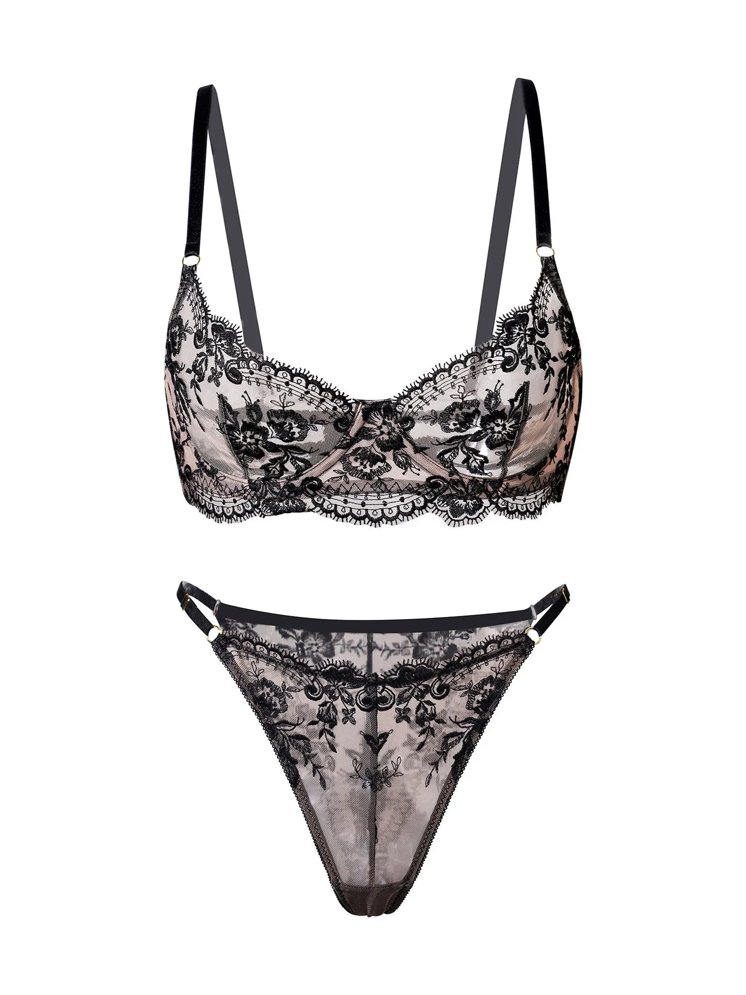 Black Classic Lace Lingerie Set