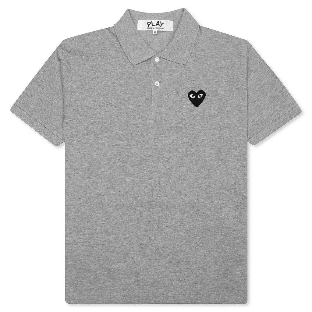 Black Emblem Polo Shirt - Grey