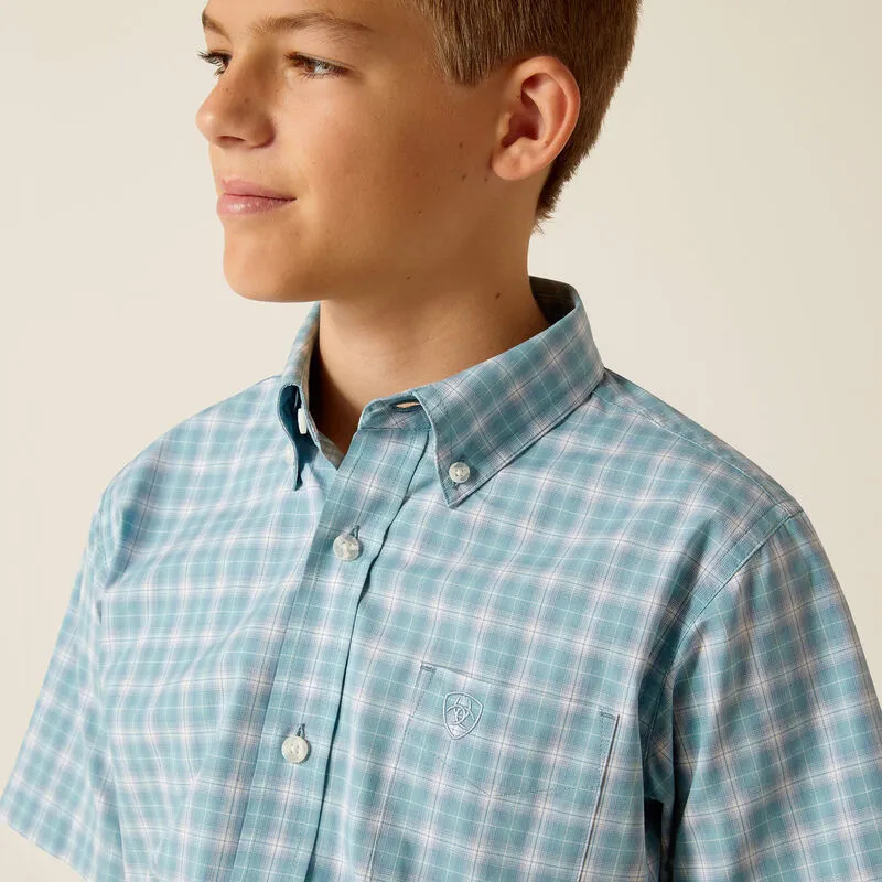 Boy's Ariat Pro Erin Shortsleeve Plaid Shirt