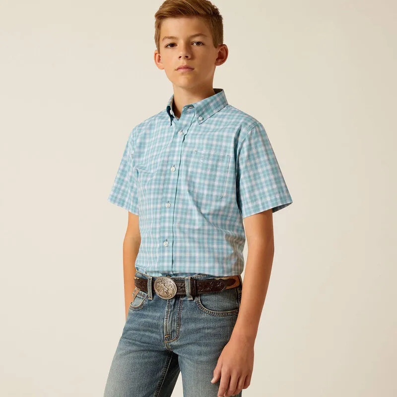 Boy's Ariat Pro Erin Shortsleeve Plaid Shirt