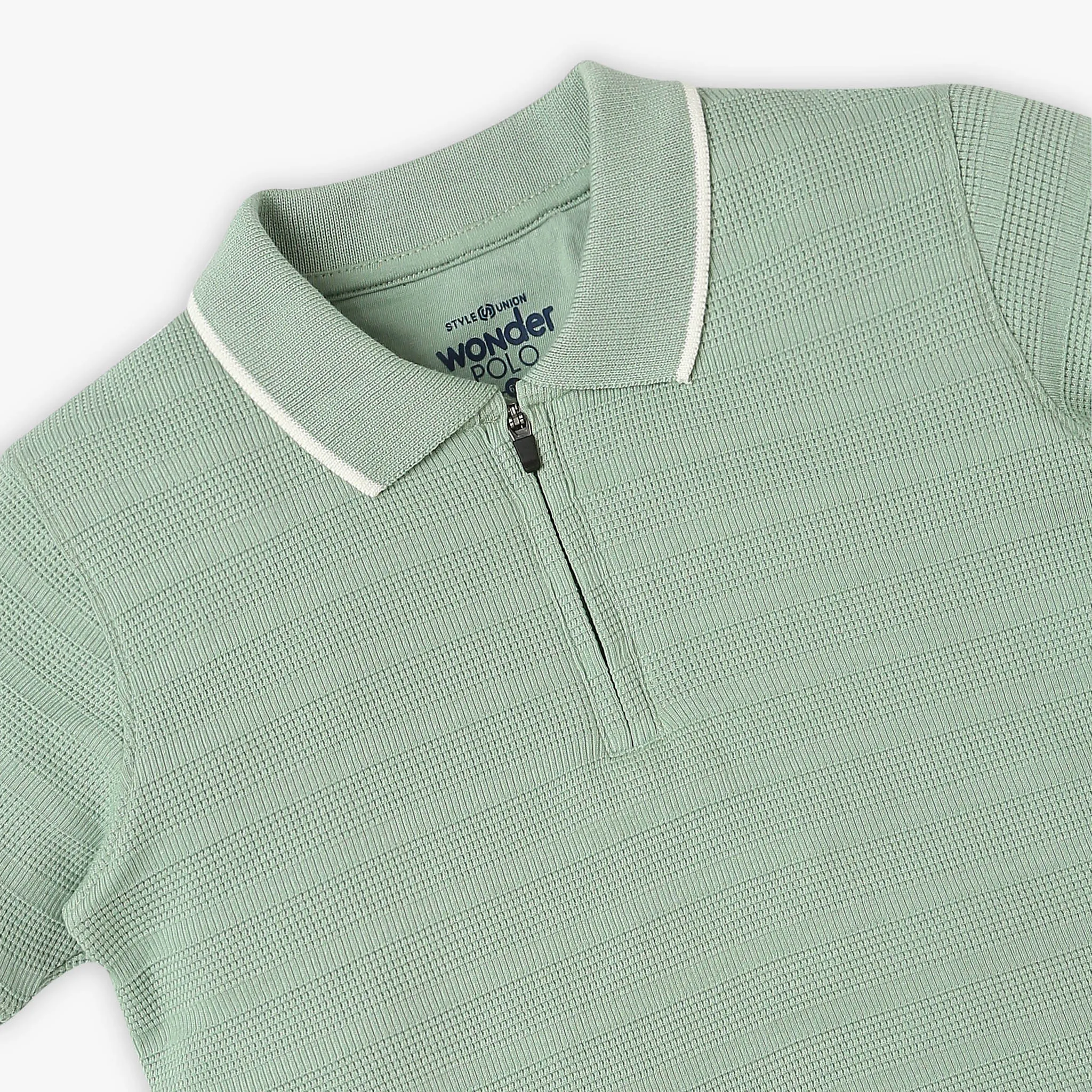 Boys Regular Fit Cut and Sew Polo T-Shirt