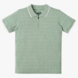 Boys Regular Fit Cut and Sew Polo T-Shirt