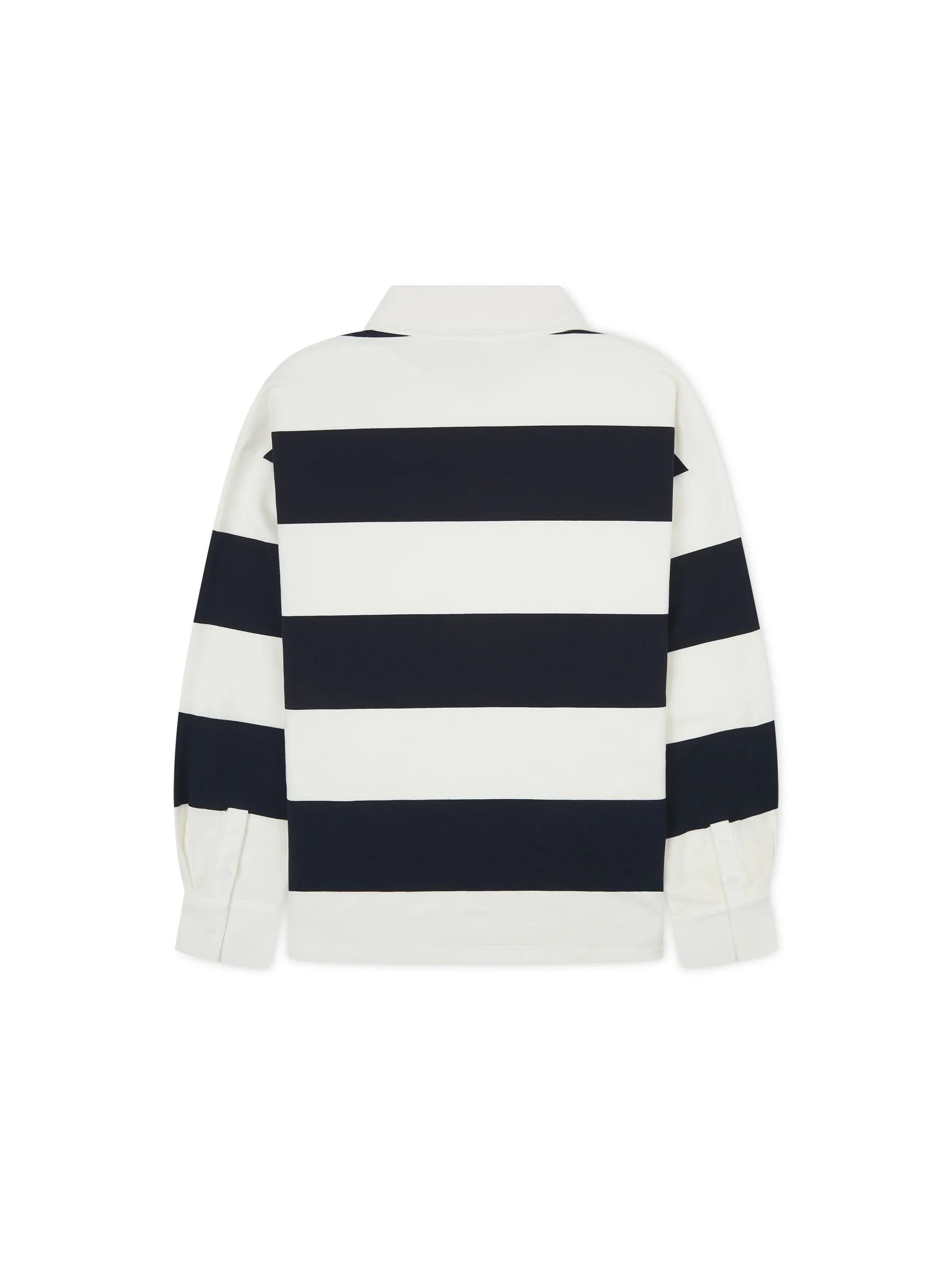 'CLEMENCE' VARSITY STRIPED RUGBY TOP NAVY