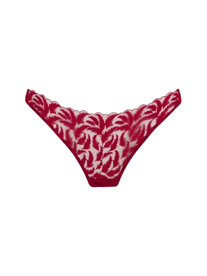 Coco de Mer Ravenna Skirted Thong in Ruby