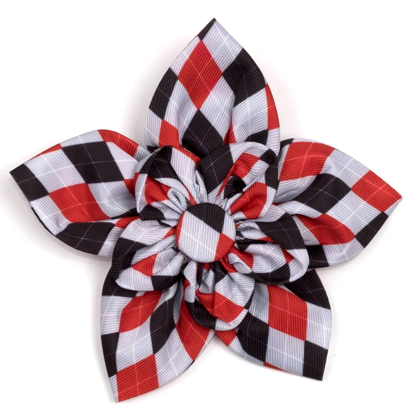 Collar Flower | Preppy Argyle Red