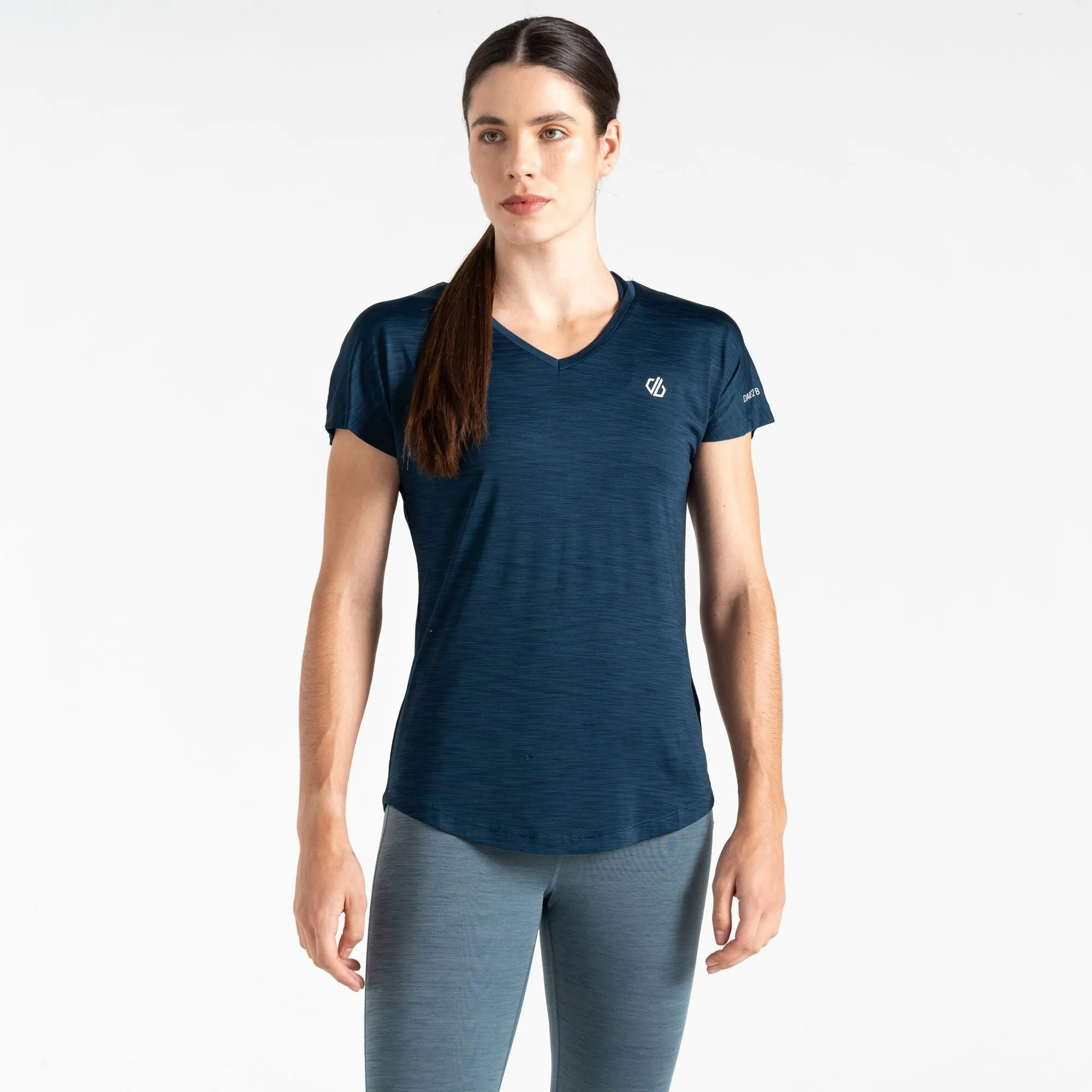 Dare2b Ladies Lightweight Wicking Vigilant Tee-DENIM BLUE