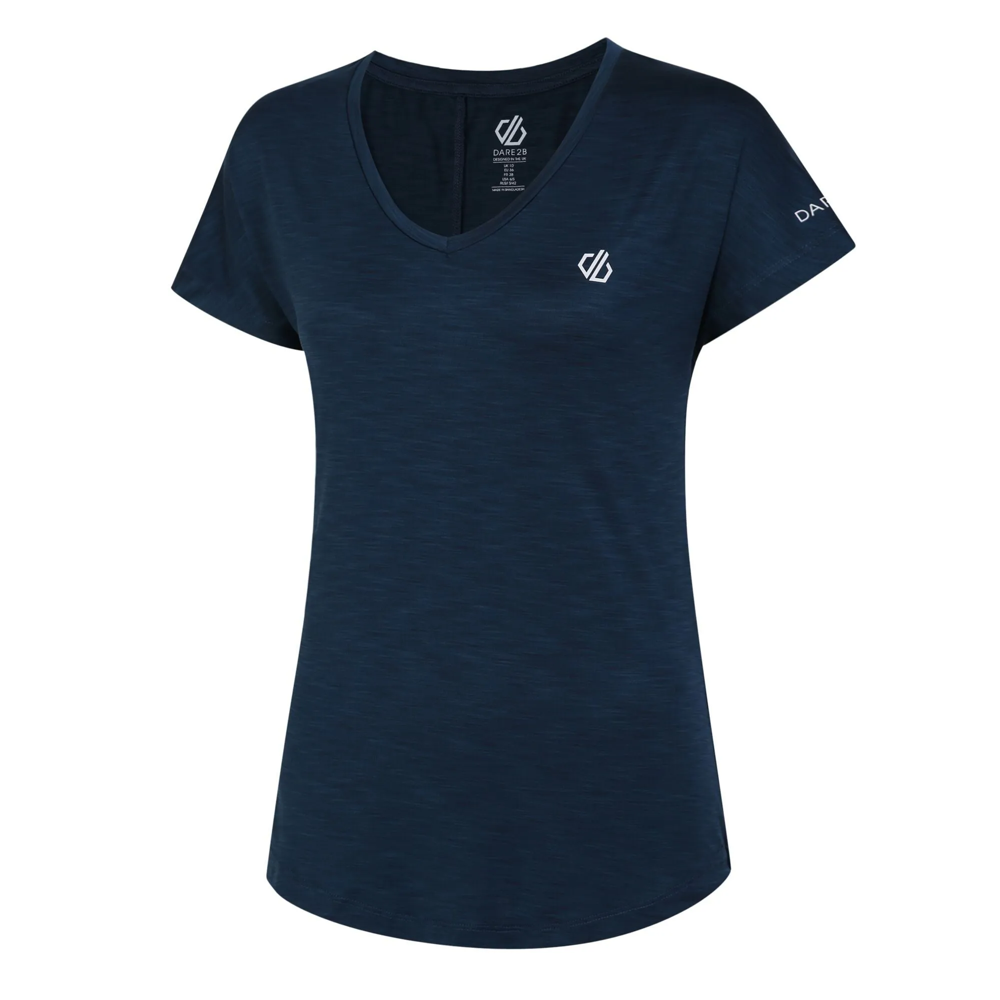 Dare2b Ladies Lightweight Wicking Vigilant Tee-DENIM BLUE