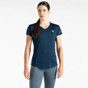 Dare2b Ladies Lightweight Wicking Vigilant Tee-DENIM BLUE