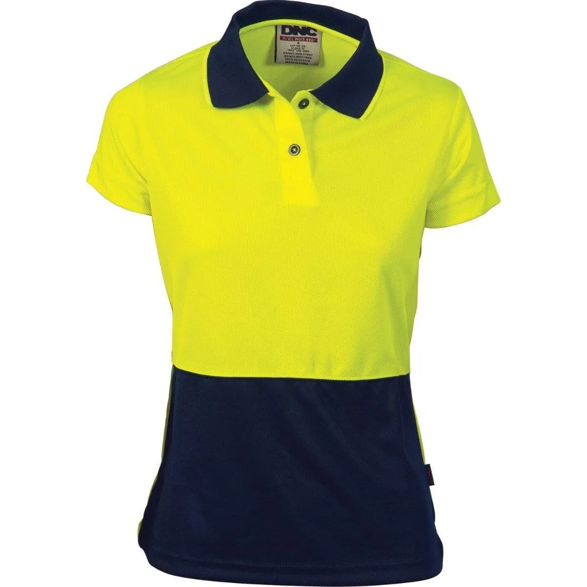 Dnc Workwear Ladies Hi-vis Two-tone Short Sleeve Polo - 3897