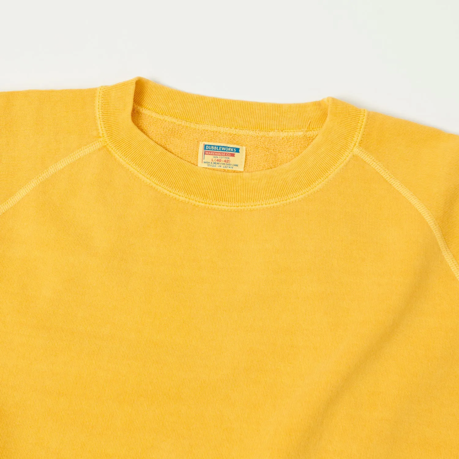 Dubbleworks Plain Style Off Cut Pigment Dye Sweatshirt - Gold