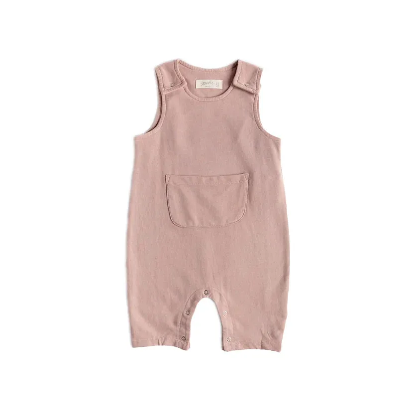 French Terry Overalls - Soft Peony