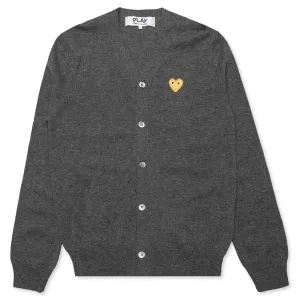 Gold Heart Cardigan - Grey