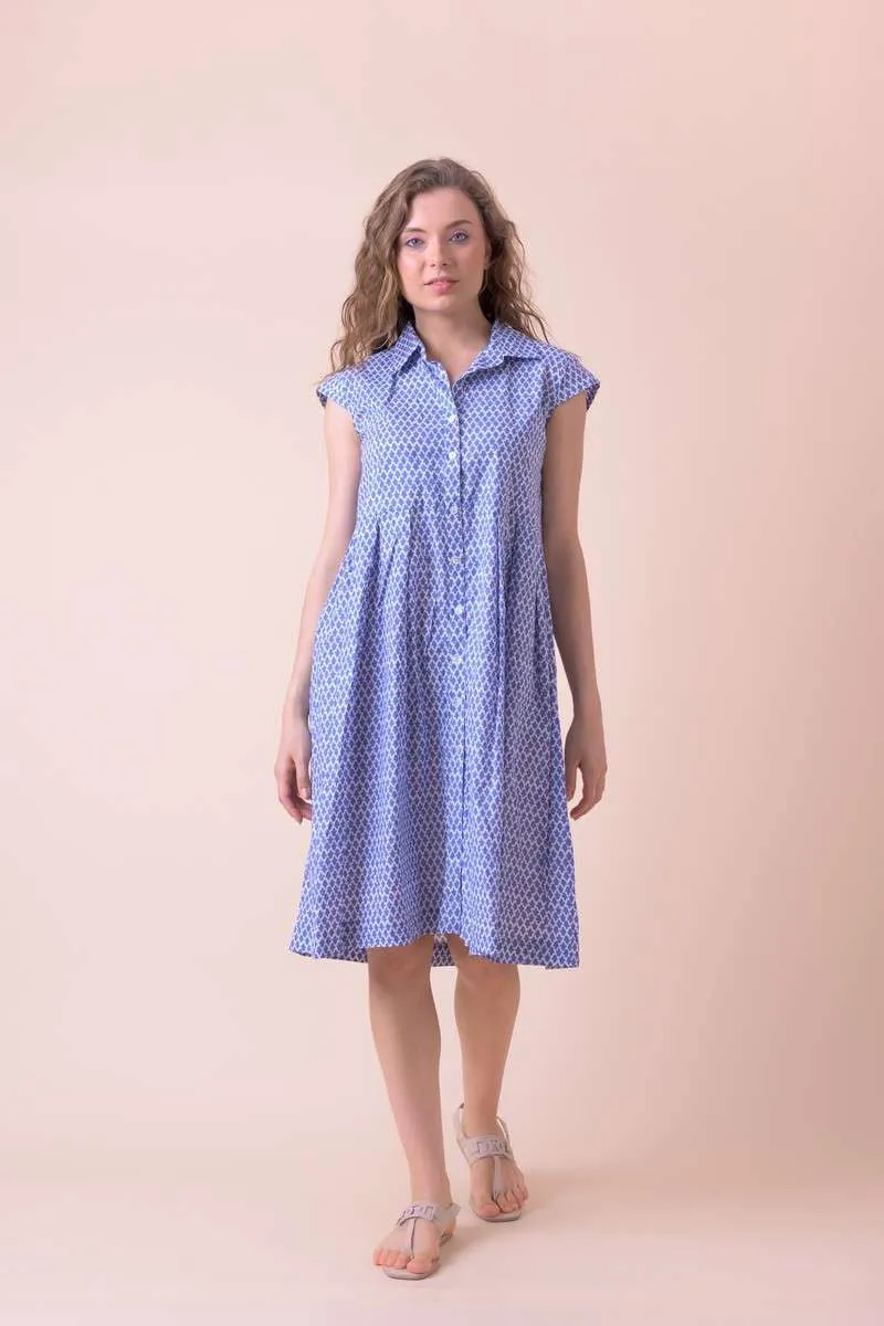 Handprint Dream Apparel Arlington Dress Tulip Blue