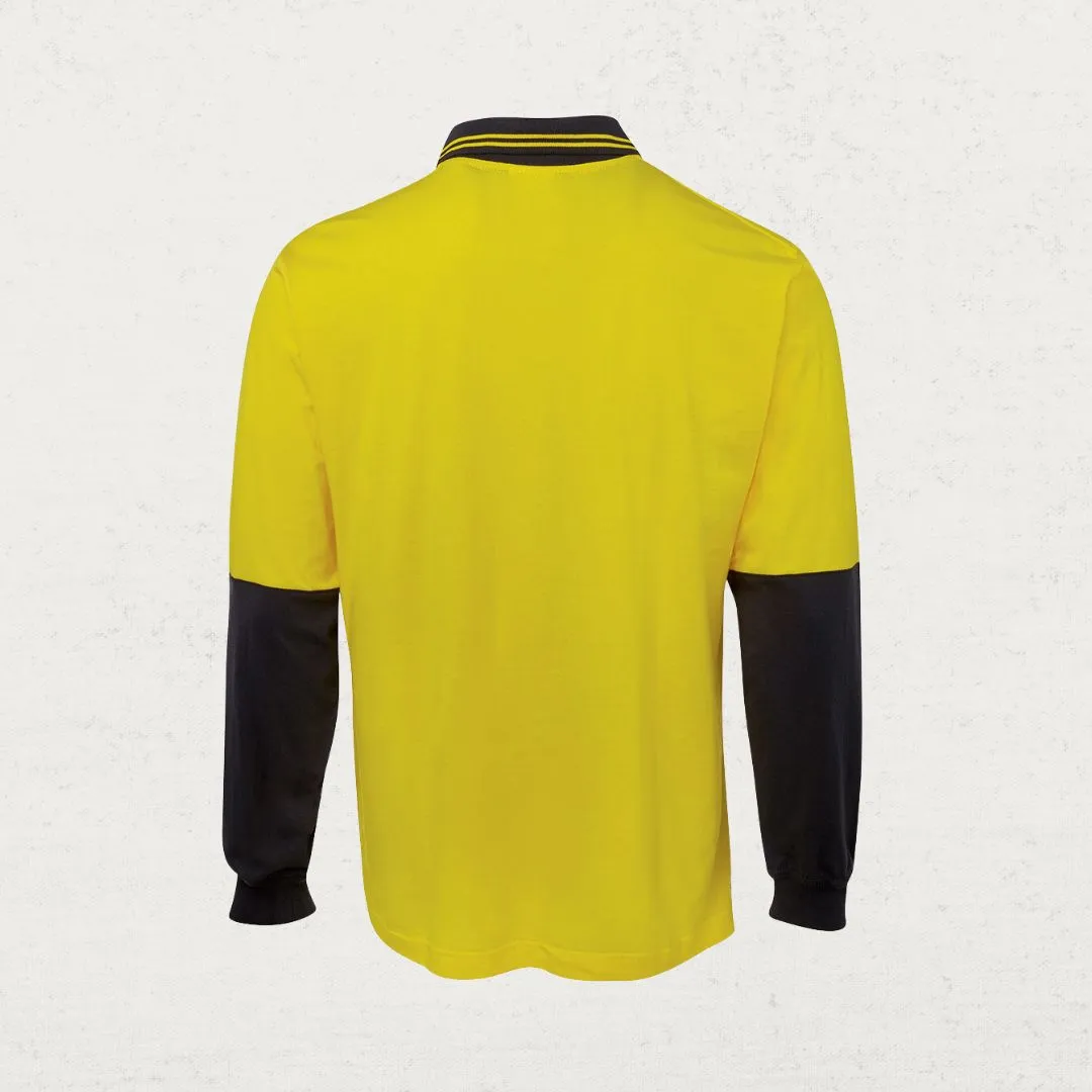 Hi Vis Long Sleeve Cotton Polo