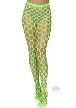 Jumbo Pothole Net Tights - Neon Green - One Size