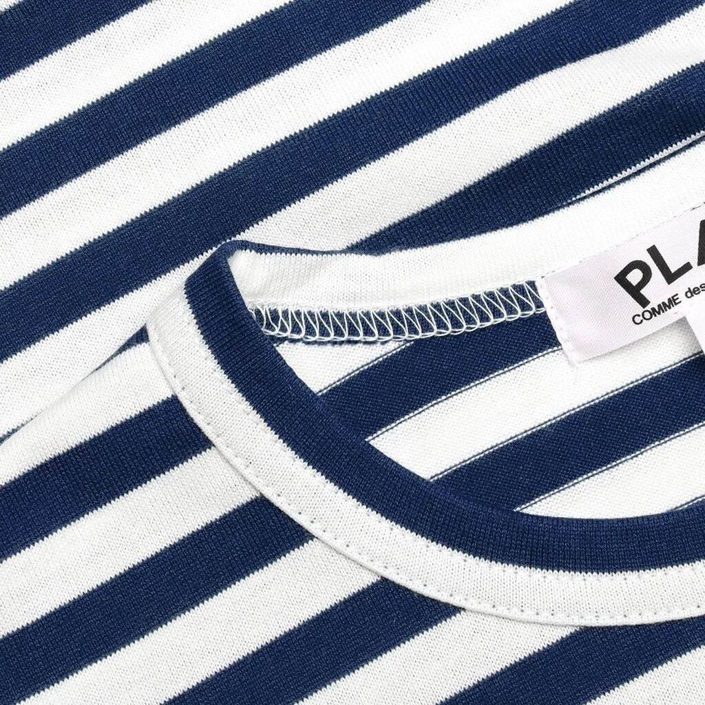 Kid's Striped L/S T-Shirt - Navy/White