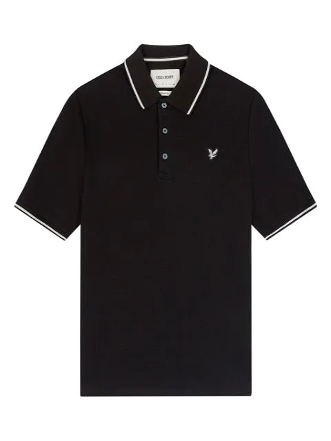 Lyle & Scott Premium Vintage Flatback Pique Tipped Polo Shirt/Lacquer - AW23