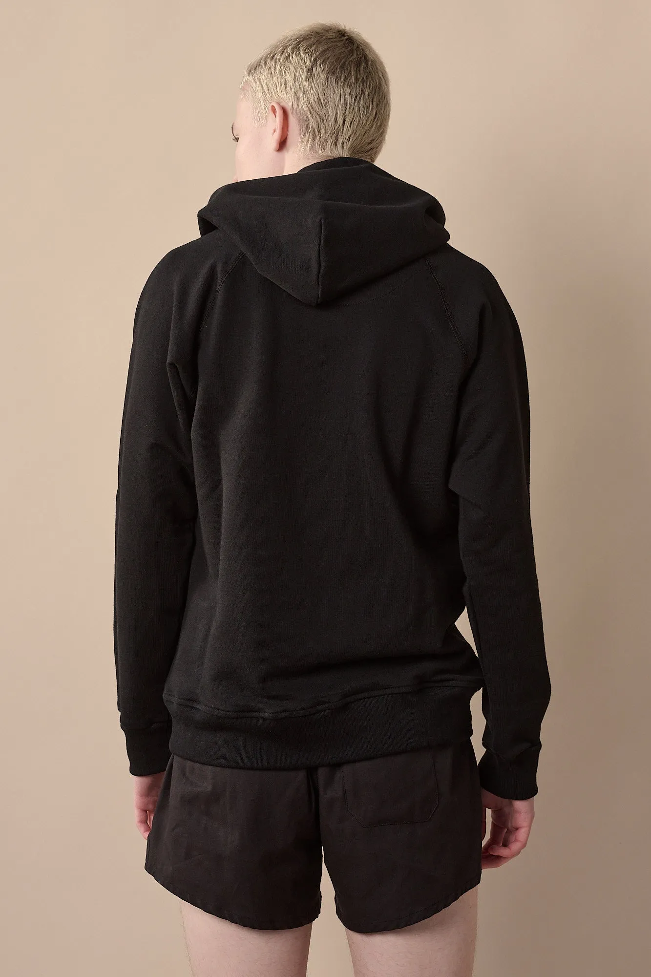 Men's Raglan Hooded Sweatshirt Plastic Free - Black