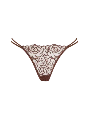 Coco de Mer Muse Rosalia Luxurious Brazilian-Style Knicker in Rich Cocoa Color