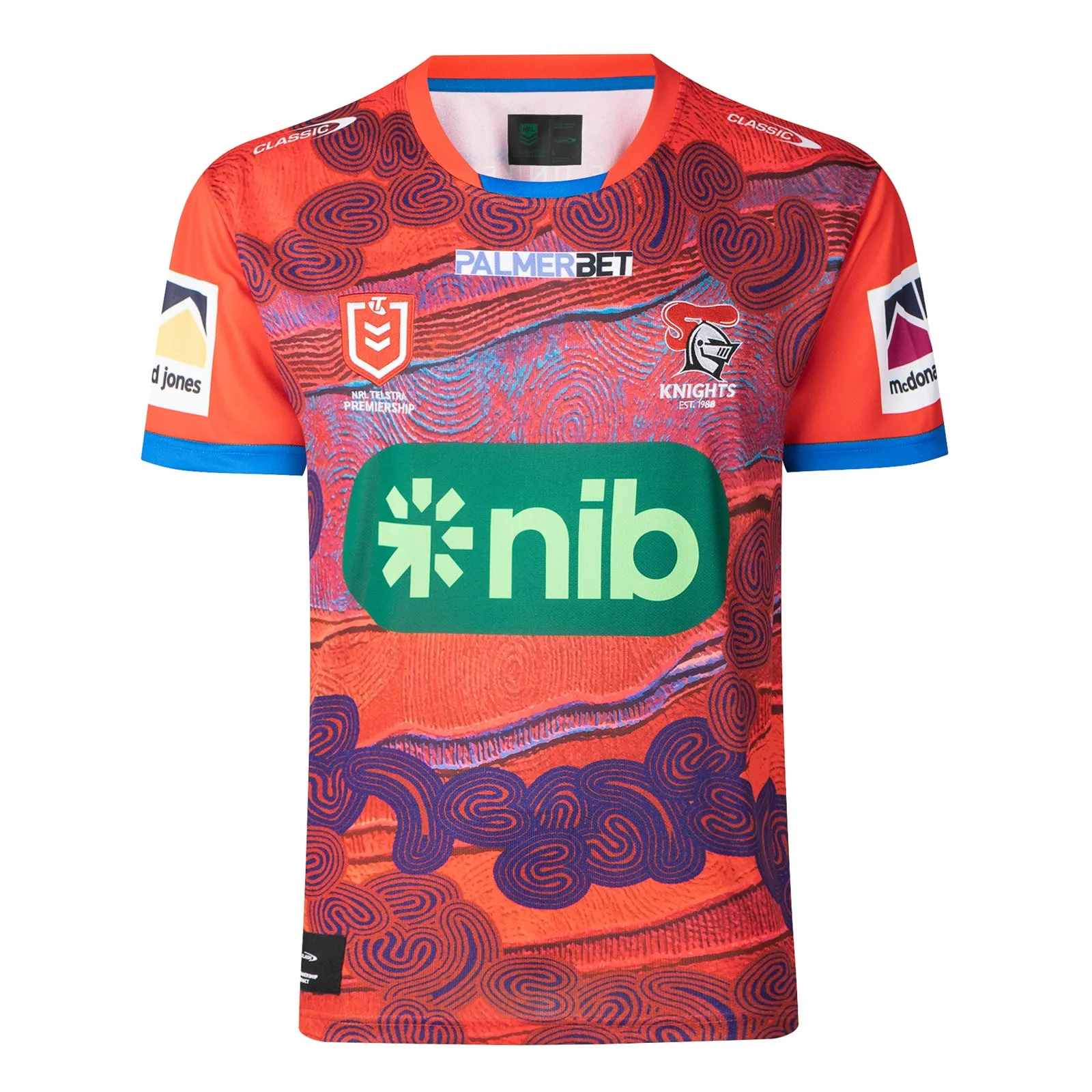 Newcastle Knights 2024 Men's Indigenous Jersey NRL Rugby League by Classic