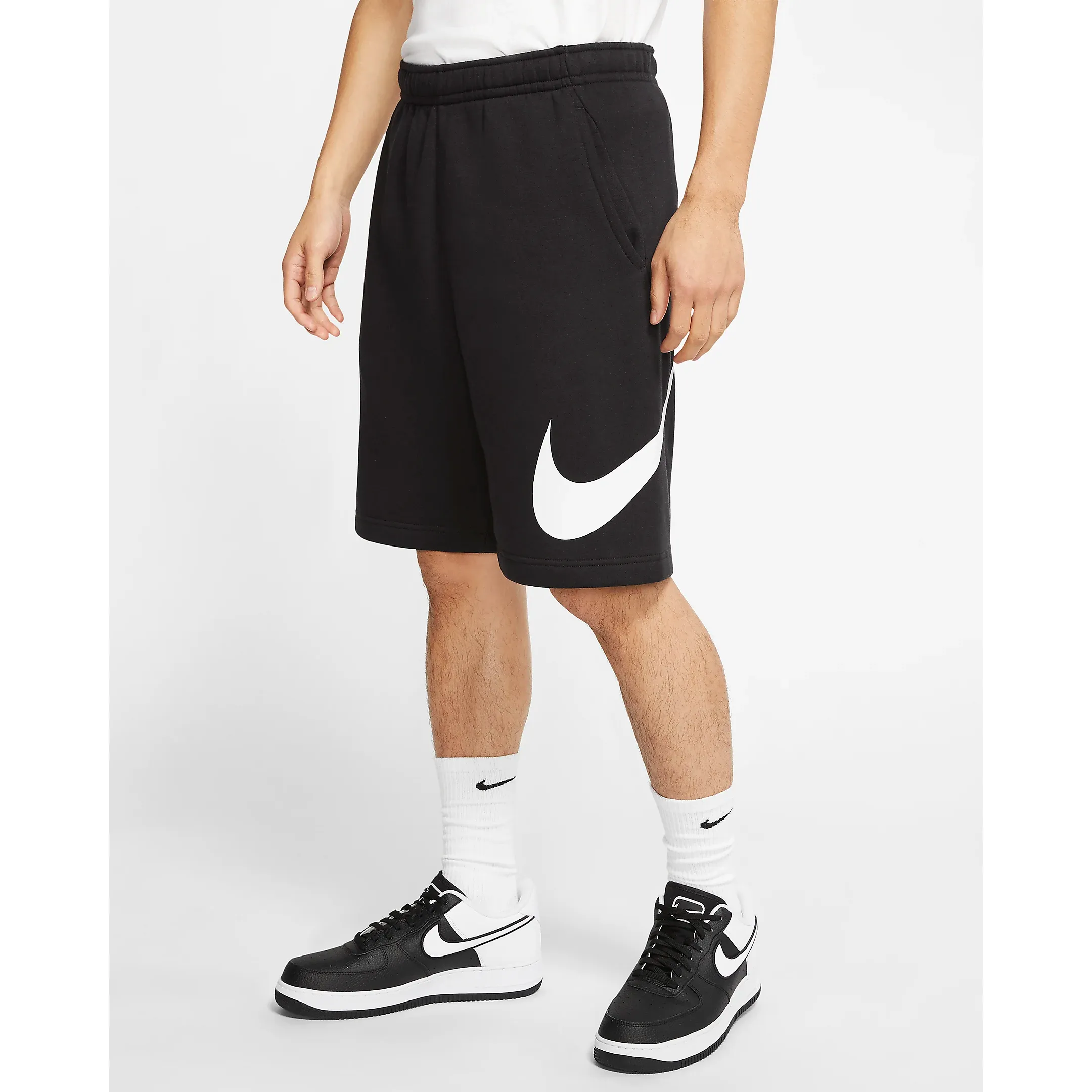 Nike Men's Sportswear Club Graphic Shorts - Black / White