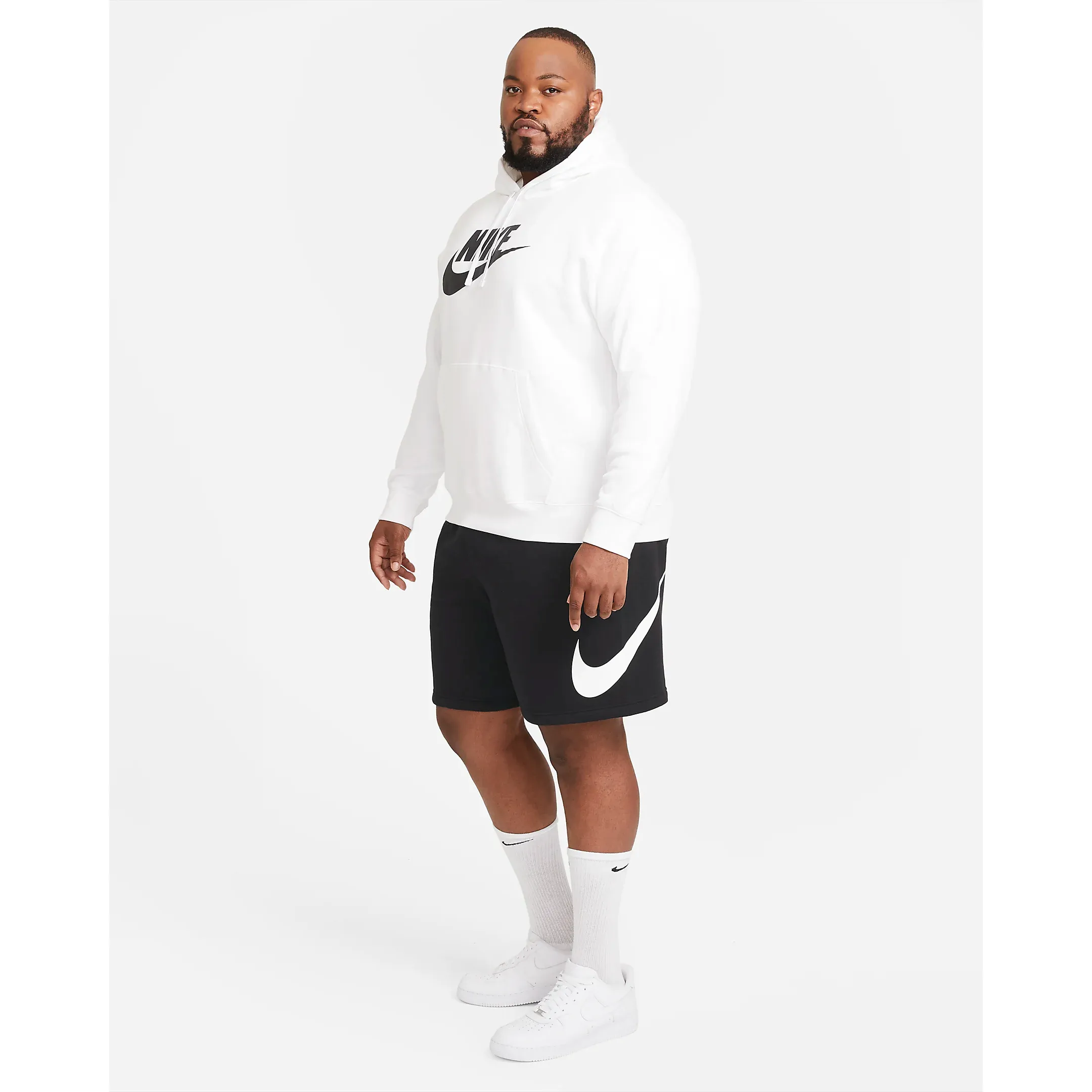 Nike Men's Sportswear Club Graphic Shorts - Black / White