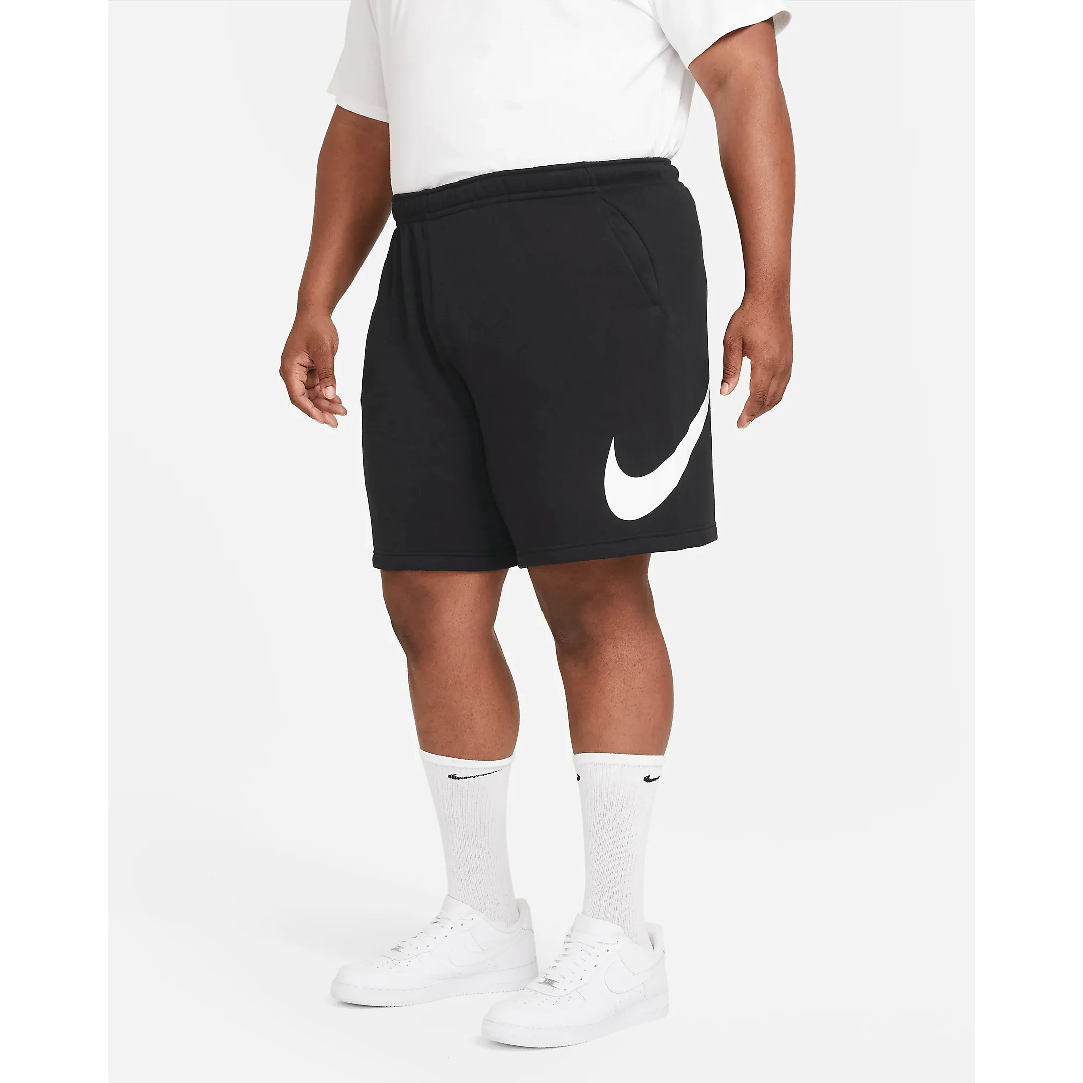 Nike Men's Sportswear Club Graphic Shorts - Black / White