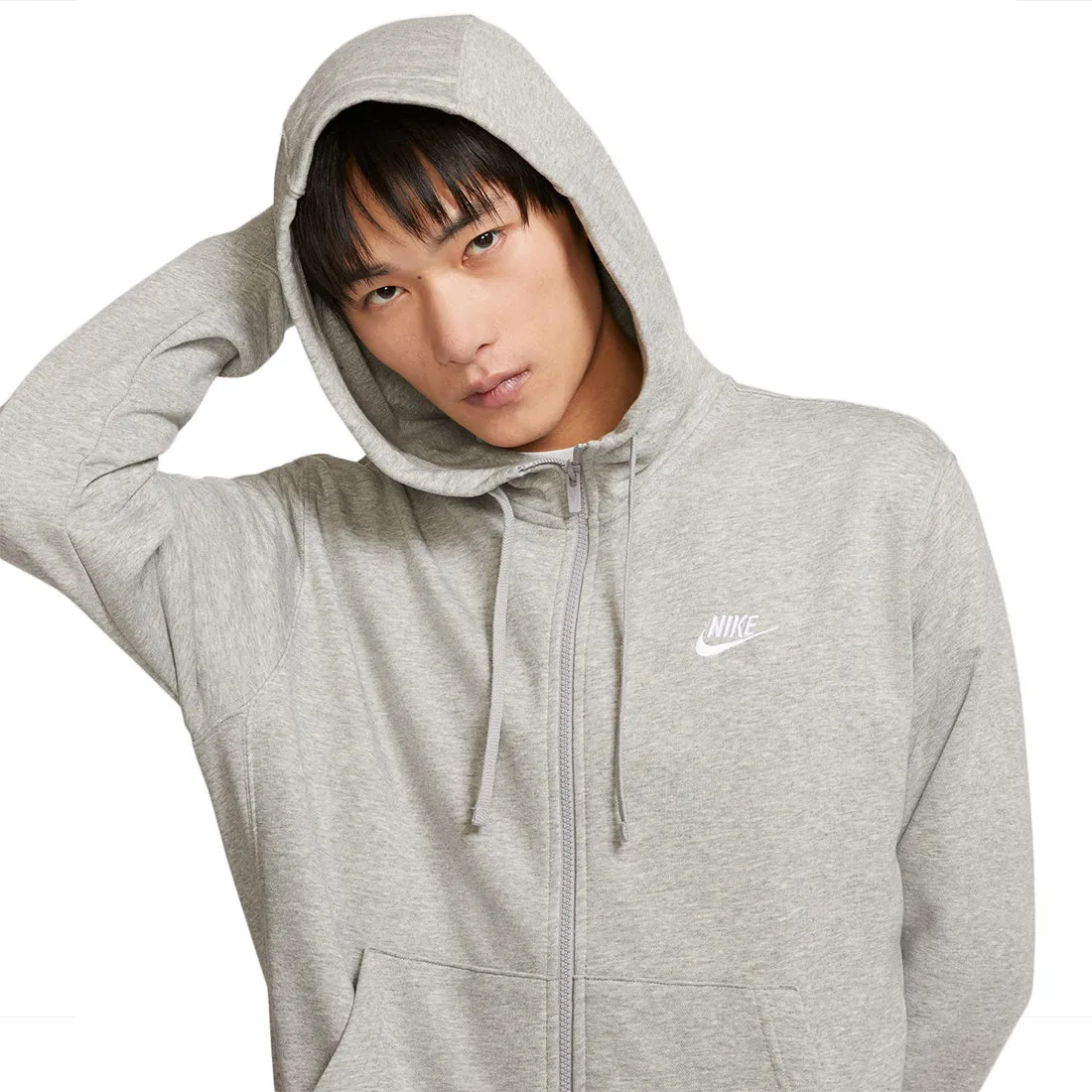 NIKE SPORTSWEAR CLUB MEN'S FULL-ZIP HOODIE GREY