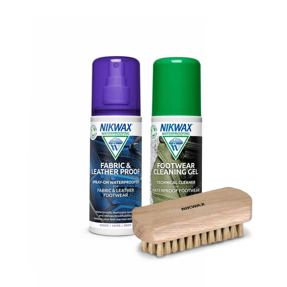 Nikwax Twin Pack: Fabric & Leather Footwear Care Kit