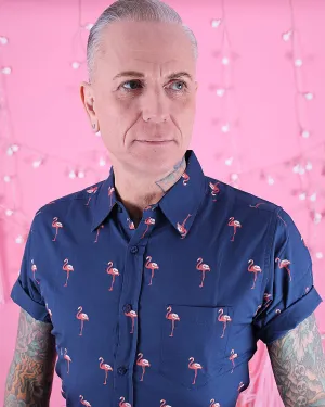 Preppy Flamingo Short Sleeve Shirt