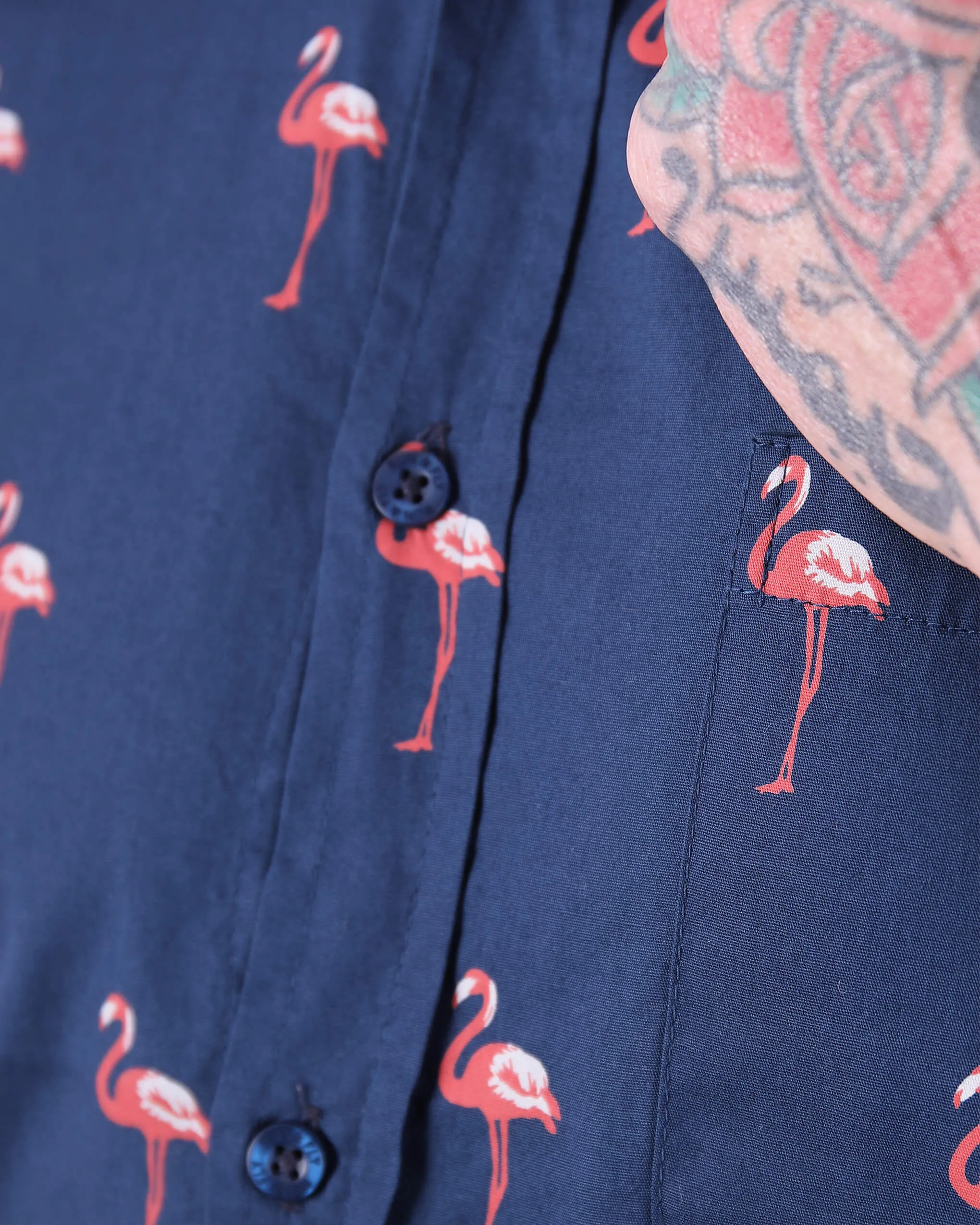 Preppy Flamingo Short Sleeve Shirt