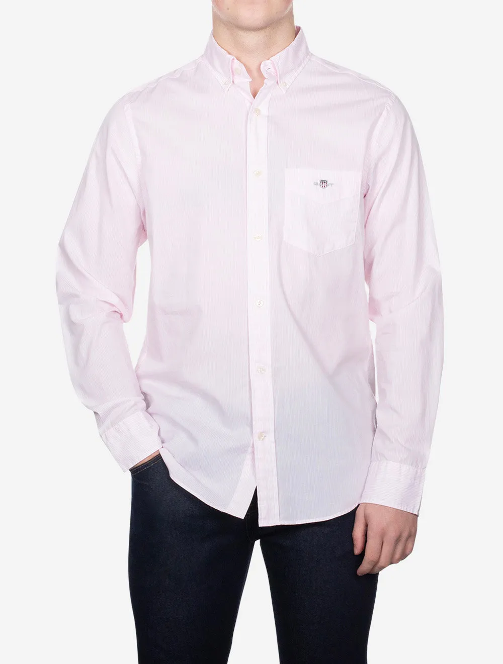 Regular Poplin Banker Shirt Light Pink