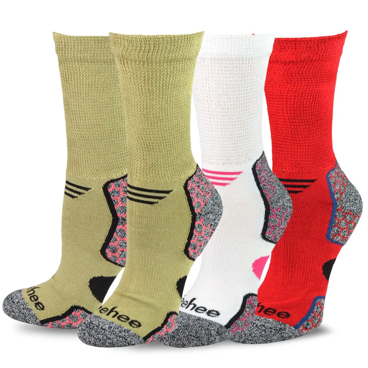 TeeHee Socks Men's Diabetic Bamboo Crew Assorted 3-Pack (11988)