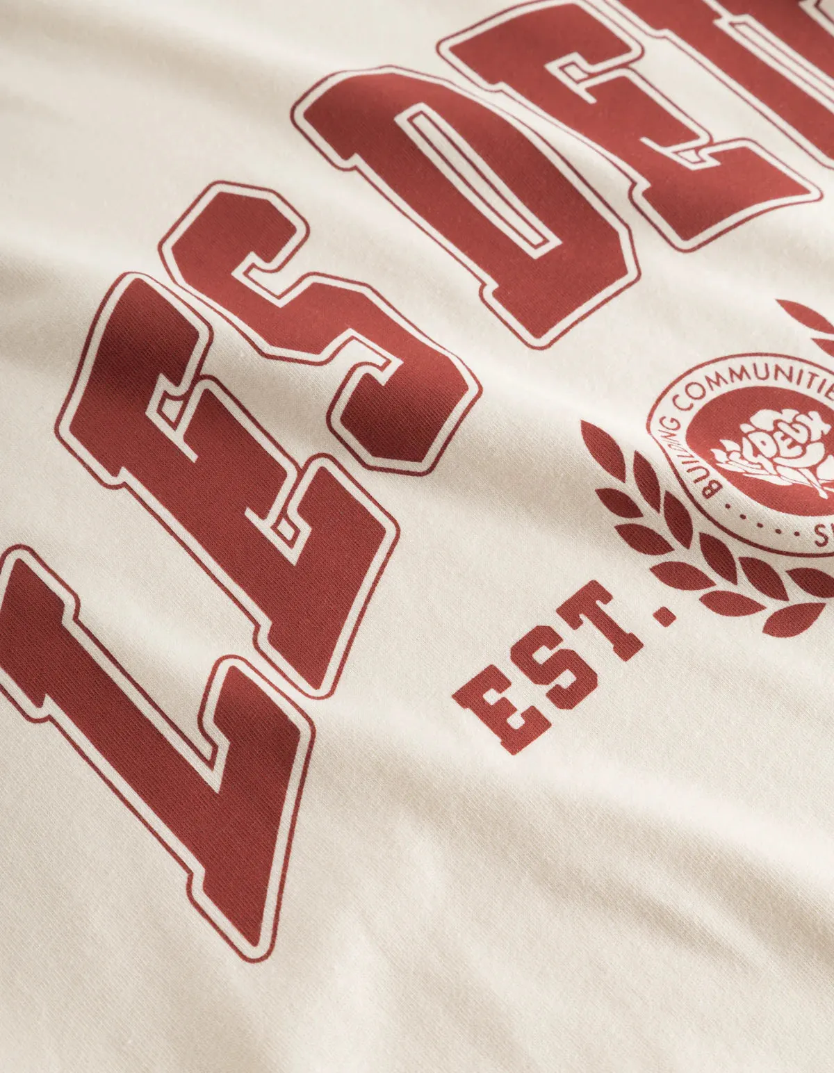 University T-Shirt Light Ivory/Burnt Red