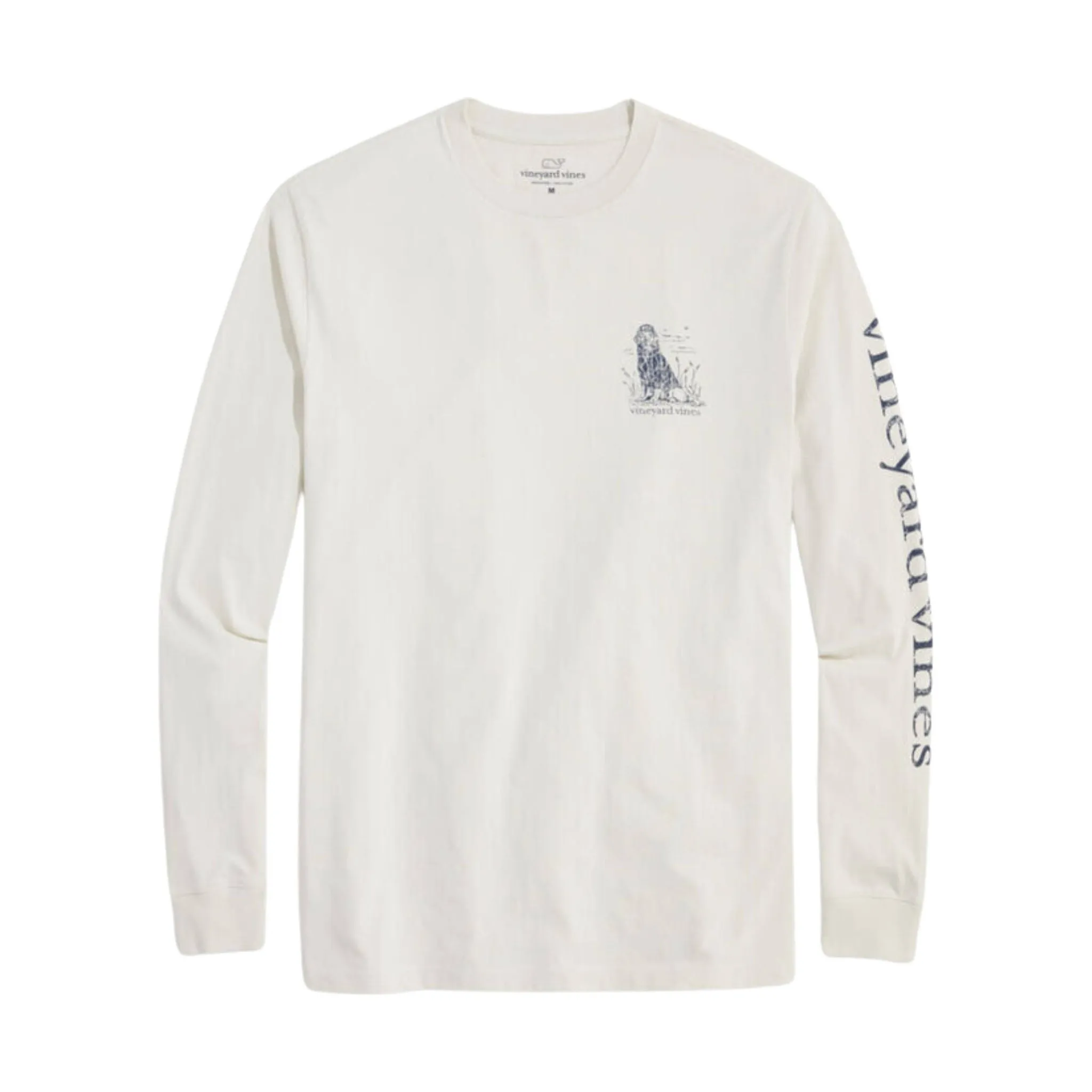 Vineyard Vines Men's Preppy Golden Retriever Long Sleeve Tee - Stone - ONLINE STORE CREDIT/EXCHANGE ONLY