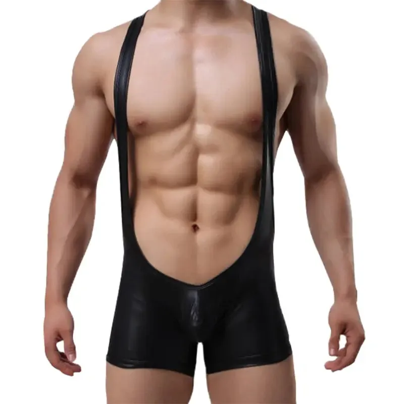 Wrestling Open Chest Faux Singlet