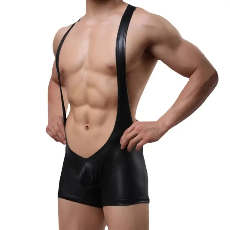 Wrestling Open Chest Faux Singlet